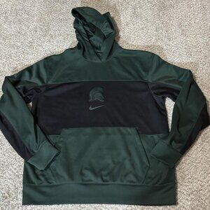 Michigan State Spartans Hoodie Mens Medium Green NCAA Football Nike Dri Fit